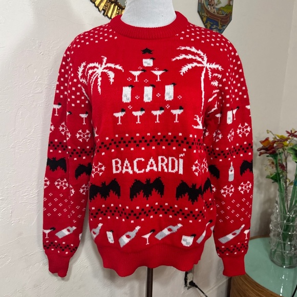 Livpassionately Bacardi Rum Ugly Christmas Holiday Sweater Halloween Men's Sz M - Picture 3 of 13